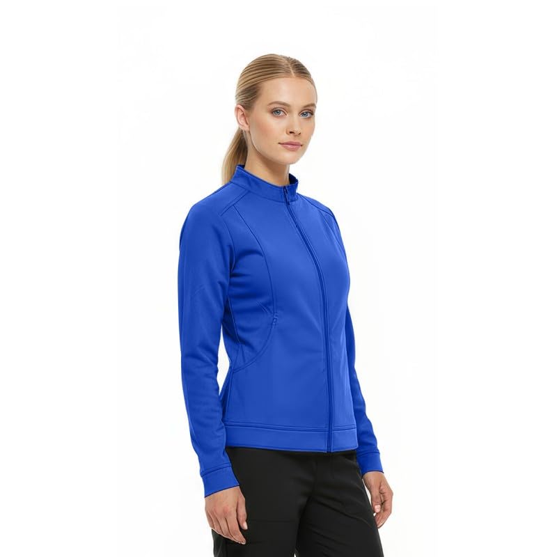 Natural Uniforms سترة سكراب للنساء من ناتشورال يونيفورمز بزاوية سحاب ناعمة للغاية (أزرق ملكي حقيقي، كبير) - Image 2